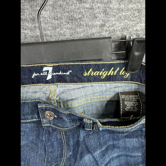 7 For All Mankind Womens Straight Leg Jeans Size 28 Dark Wash Denim casual‎ - Picture 4 of 8